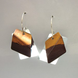 Light and Dark Brown Folded Paper Earrings